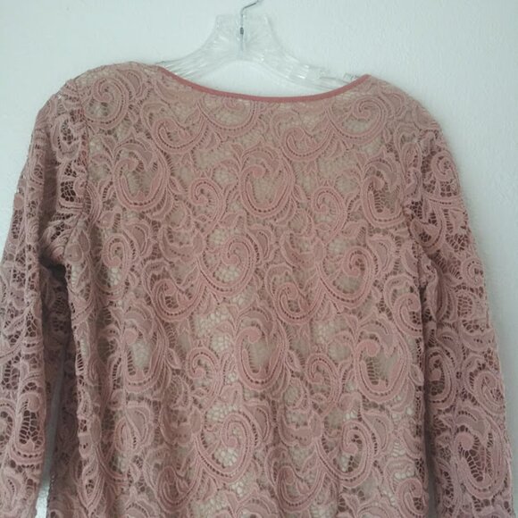 PerSeption Concept women's size S pink lace blouse - Picture 5 of 14